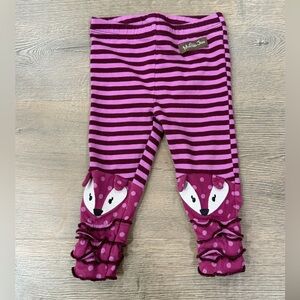 Matilda Jane Fox Striped Polka Dot Leggings Purple Infant Baby Girl 6-12m